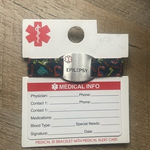 NEW Child’s Epilepsy Medical ID Bracelet w/Dinosaur Band